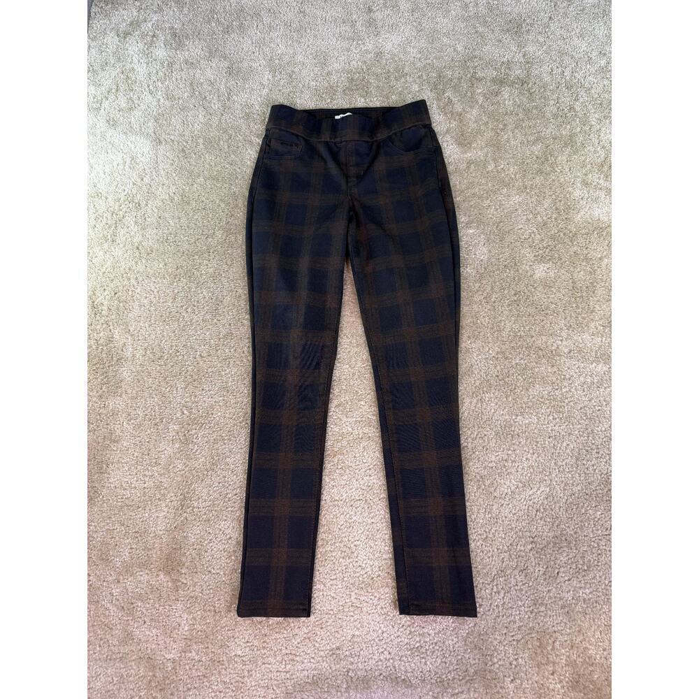 Nine West Pants Womens Size XS Plaid Heidi Pull On Skinny Ponte Stretch D397